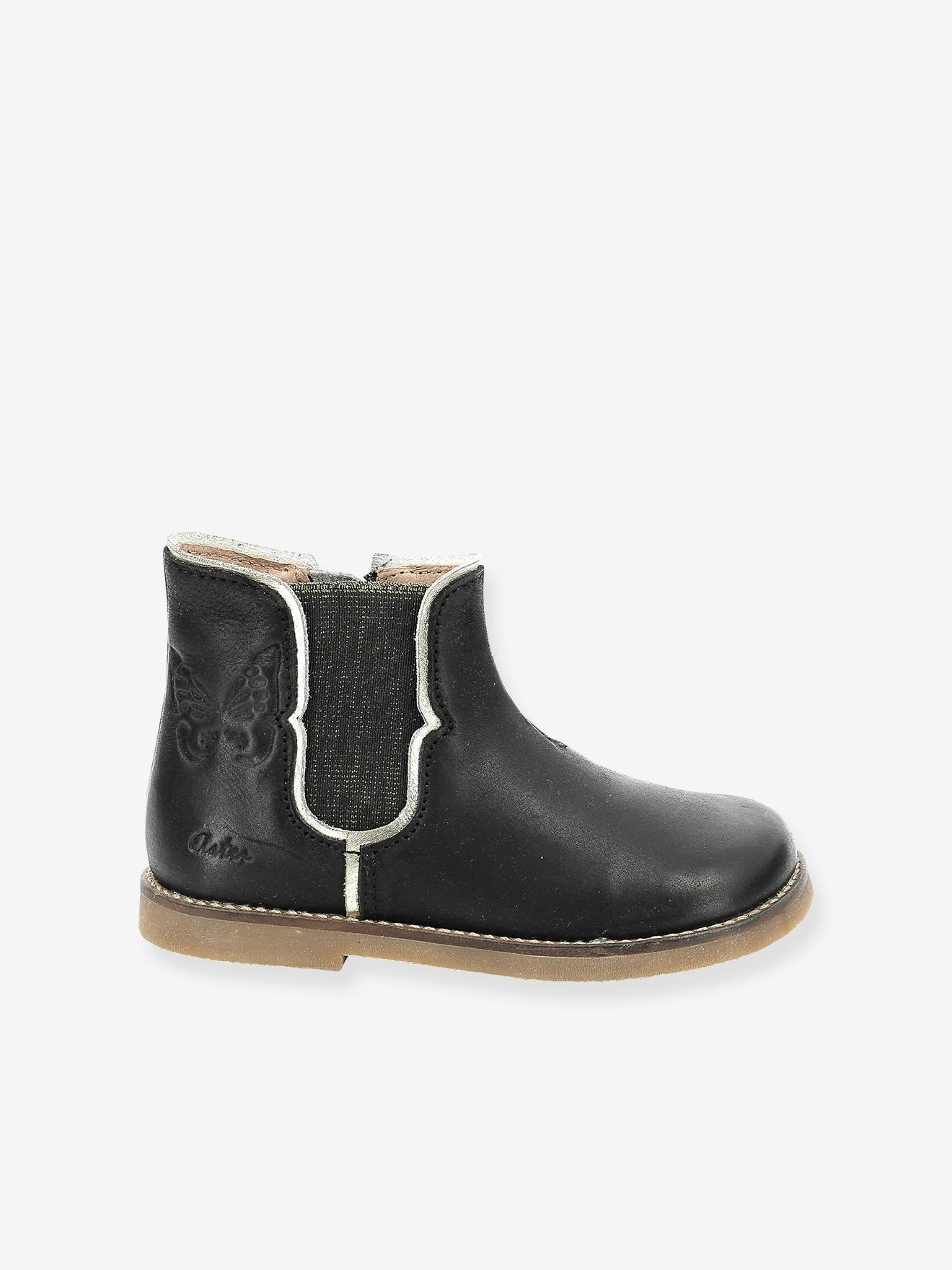 Boots en cuir fille Sarmille ASTER® bordeaux