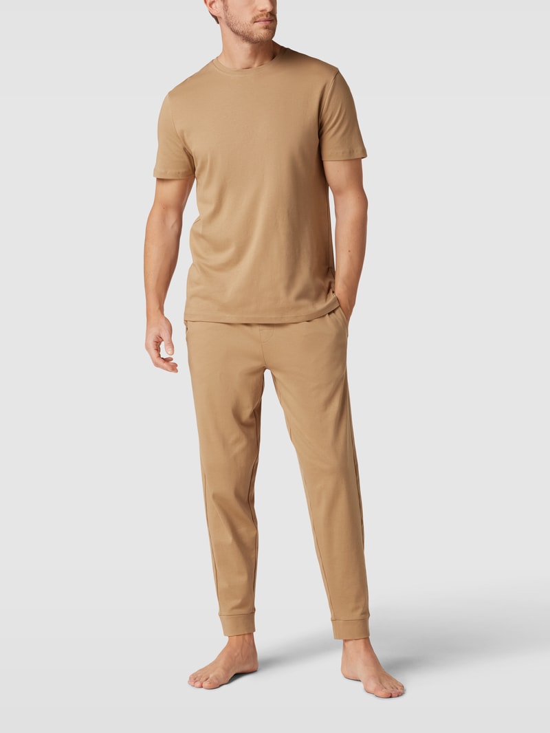 Sweatpants mit Label-Details in camel