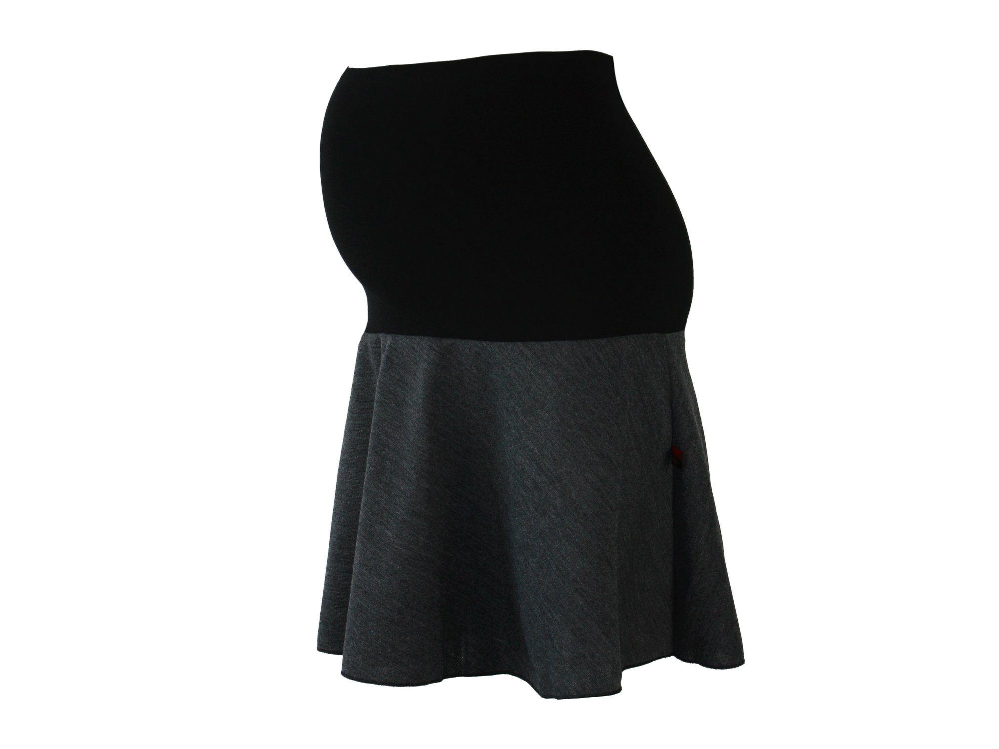 dunkle design Umstandsrock Strick Grau oder Schwarz Mini elastischer Bund