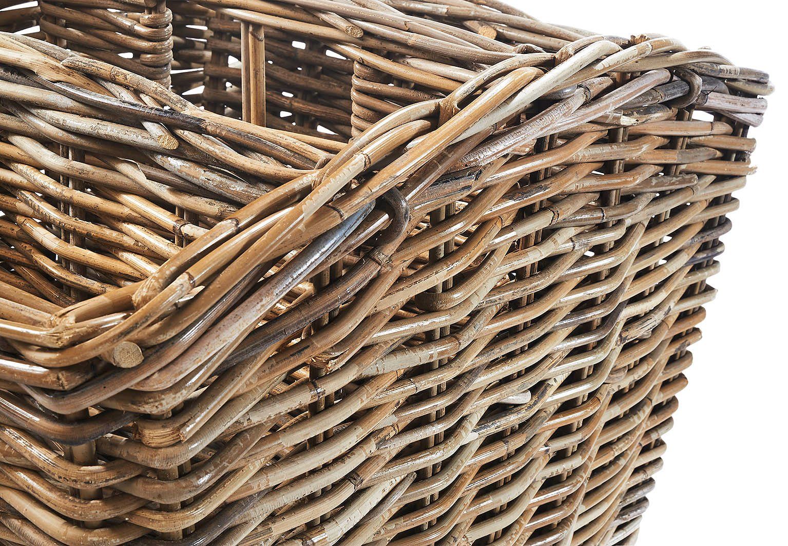 Kobolo Zeitungsständer Magazinsammler aus Rattan - kubu grey - 4 Fächer