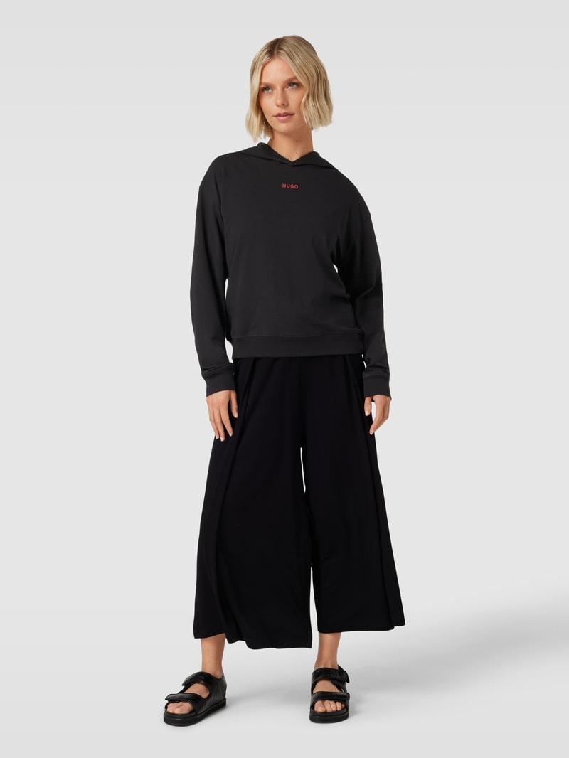 Hoodie mit Label-Print Modell 'SHUFFLE' in schwarz