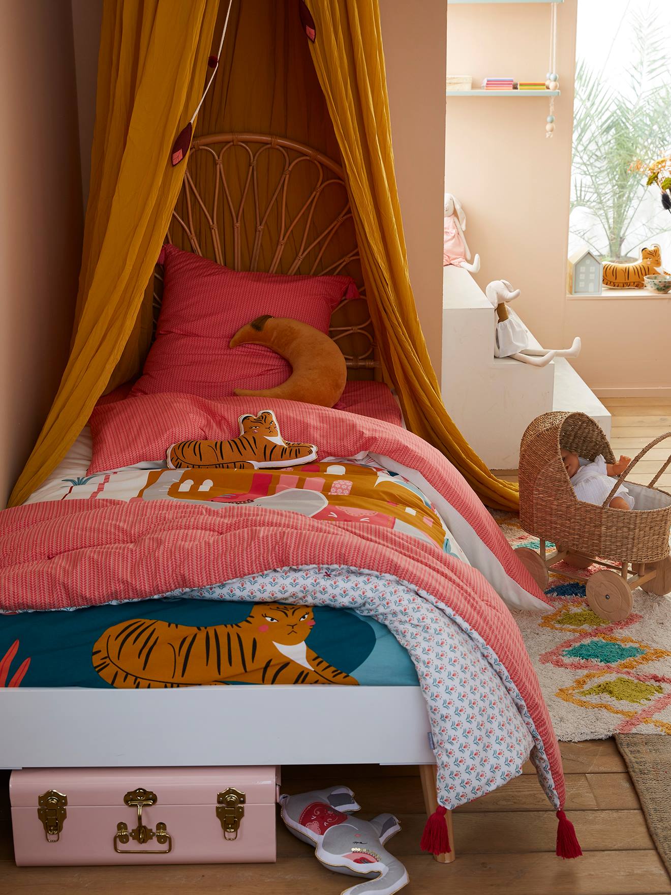 Drap-housse enfant EDEN INDIA rose