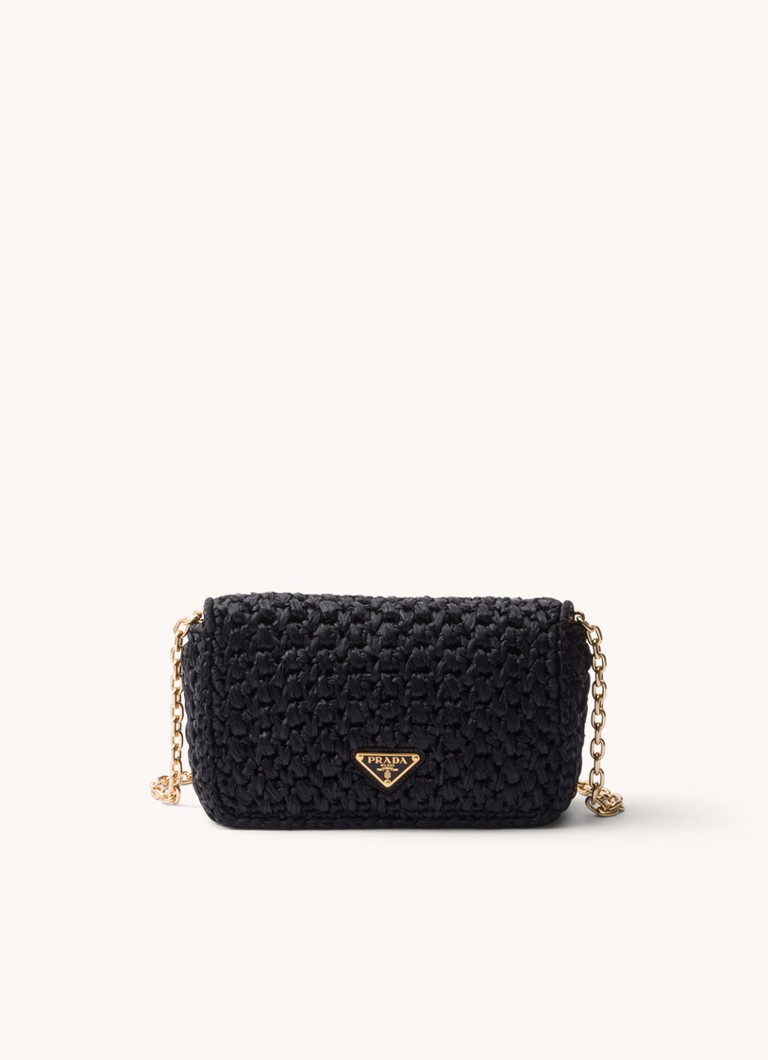 Sac bandoulière Prada en raphia avec logo
