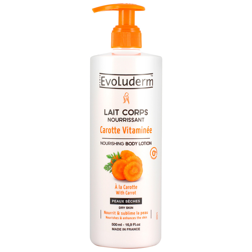 evoluderm Carotte Vitaminée Lait Corps Nourrissant - 500 ml