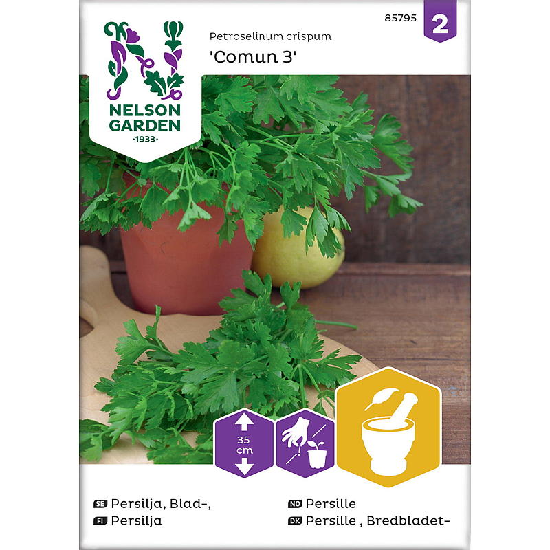 Nelson garden Frø Persille Glattbladet, Comun 3