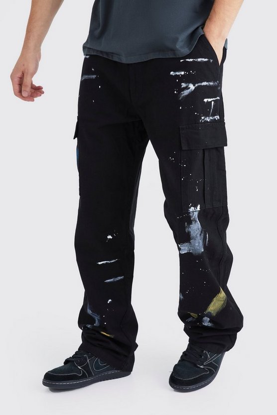Tall lockere Hose mit Farbspritzern