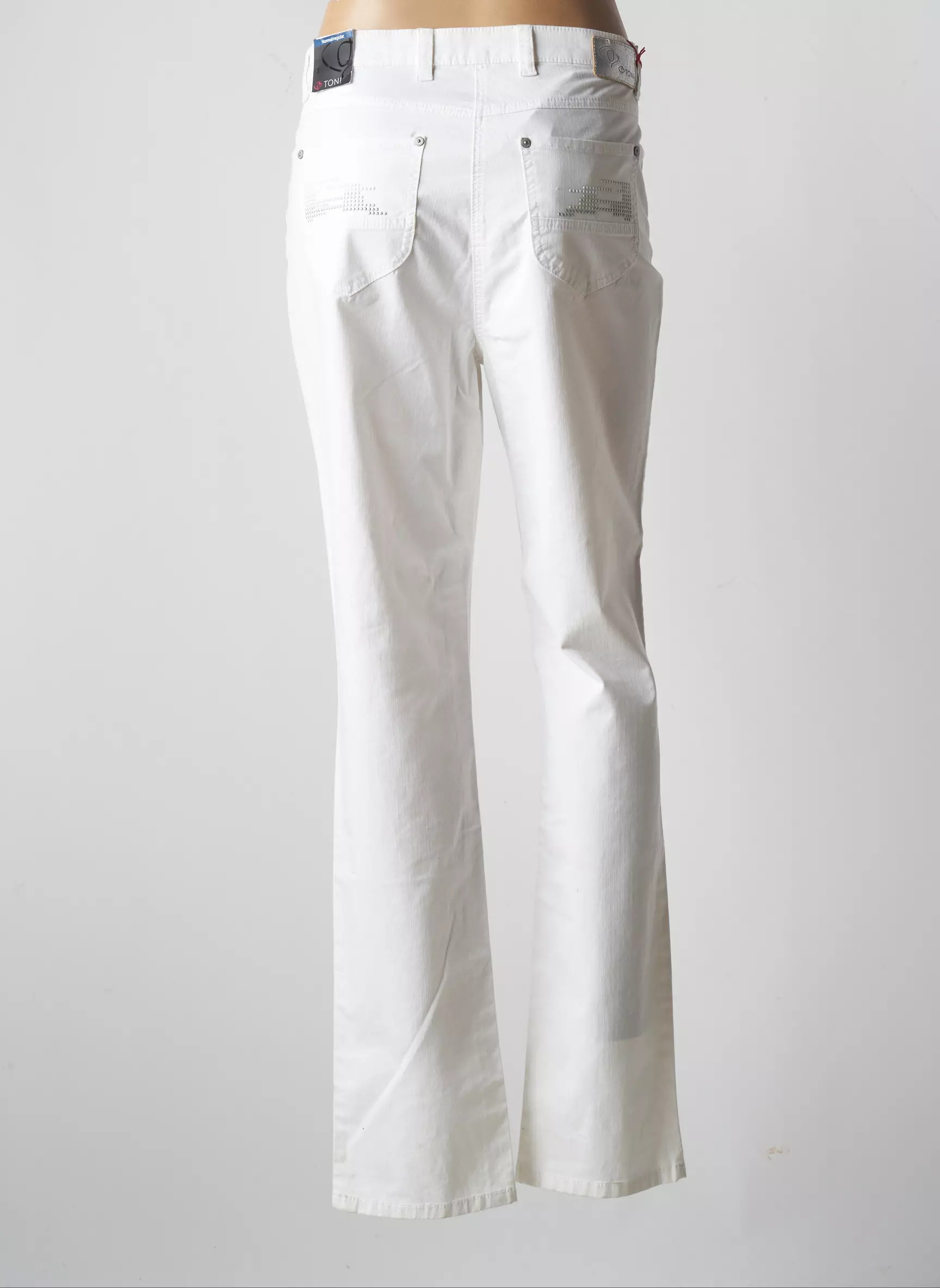 Toni Pantalons Slim Femme couleur blanc