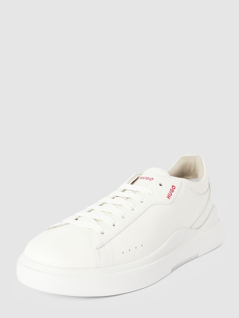 Sneaker aus Leder mit Label-Details Modell 'Blake' in weiß