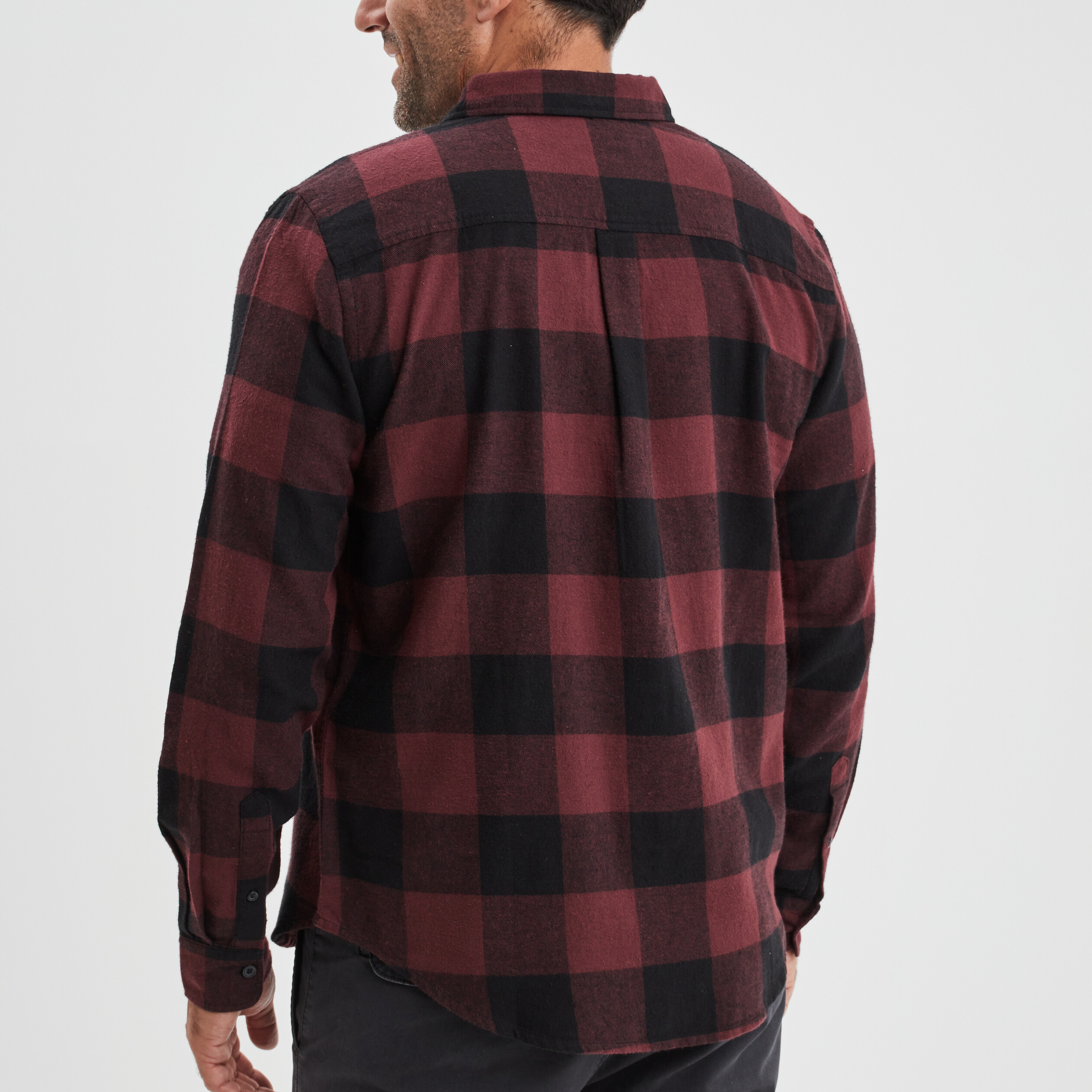 Chemise droite manches longues bordeaux homme | La Halle