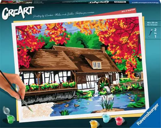 CreArt Mühle am Blautopf - Malen nach Zahlen für Erwachsene