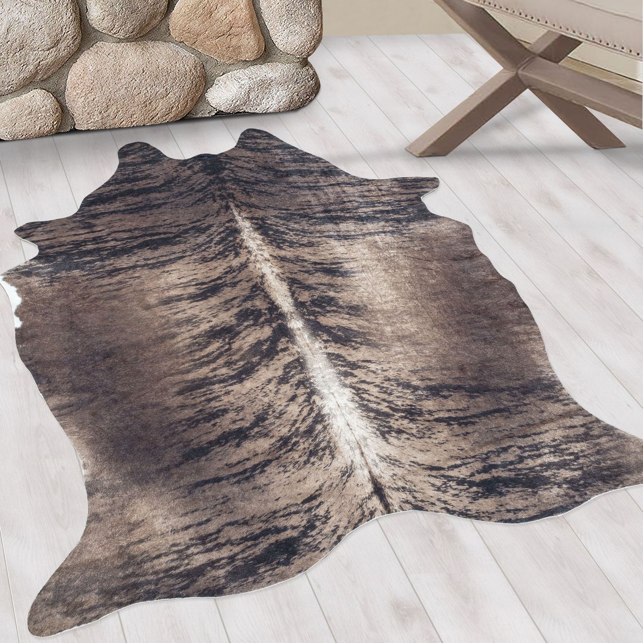 Ayyildiz Teppich, ETOSHA 4115, BROWN, 100 x 135 cm