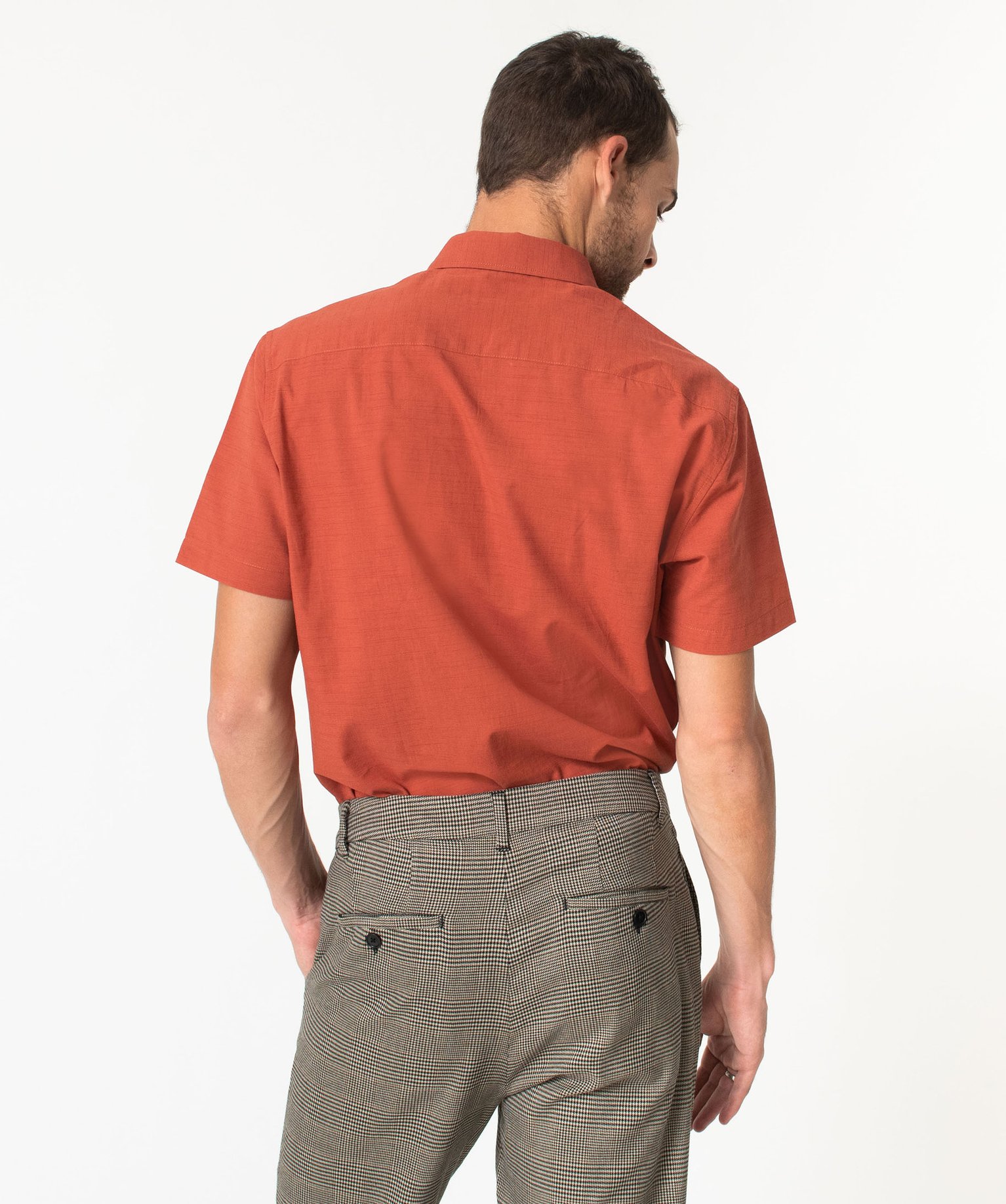 Chemise à manches courtes en coton léger homme violet | GEMO