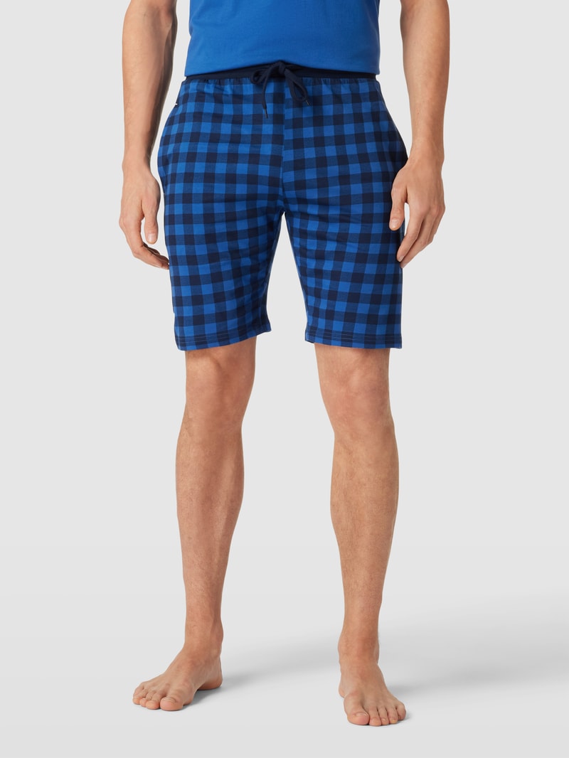 Pyjama-Shorts mit Allover-Muster in blau