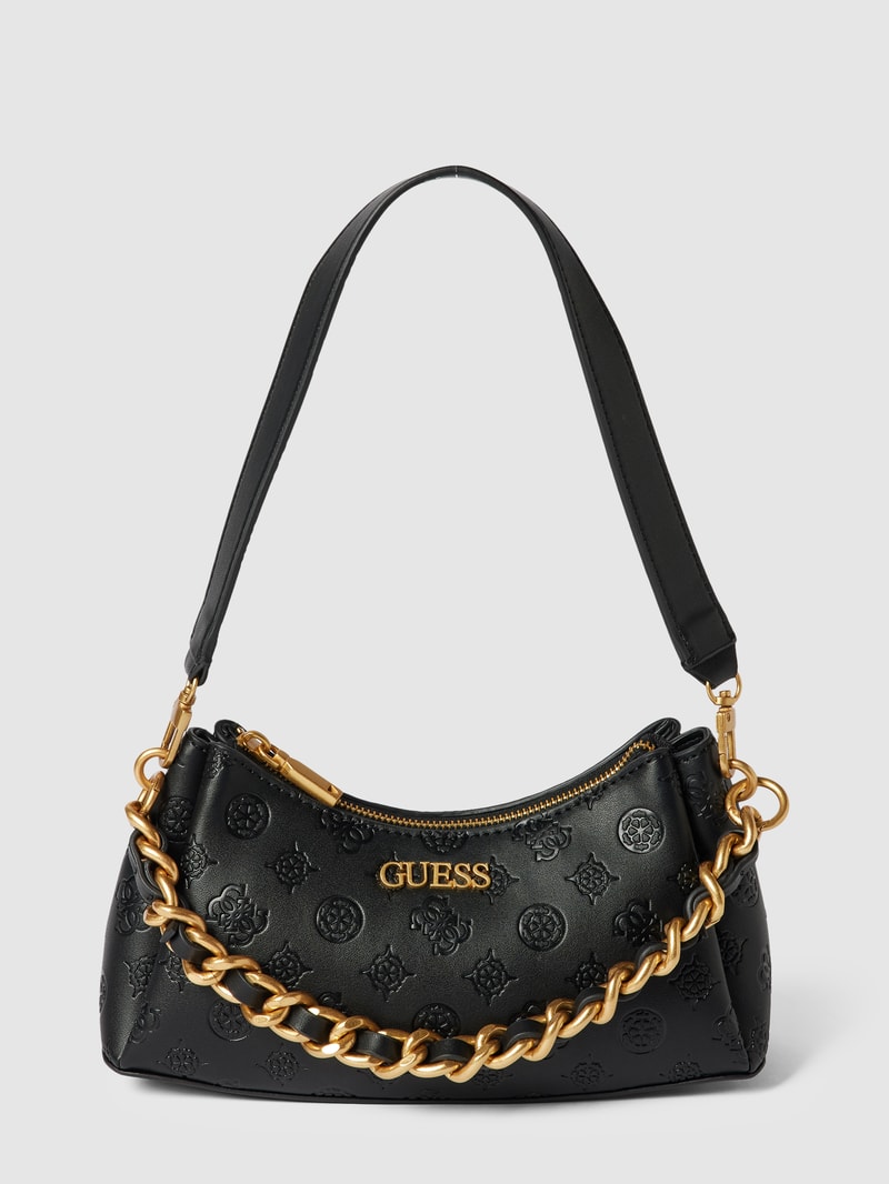 Shoulder Bag mit Strukturmuster Modell 'GEVA' in schwarz