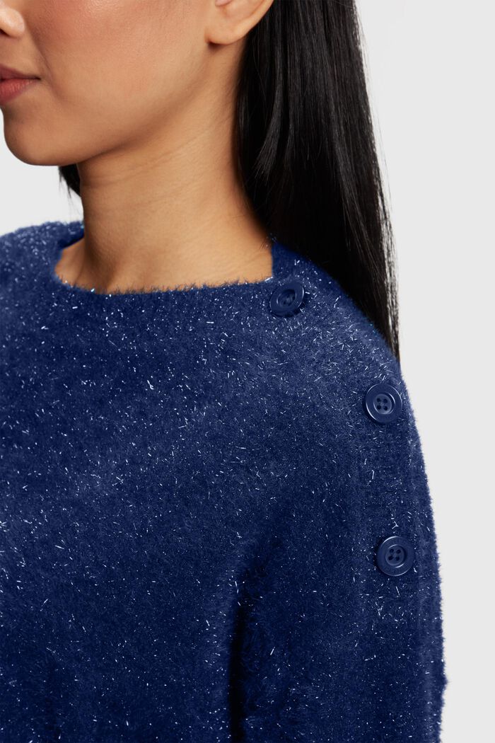 Flauschiger Metallic-Pullover