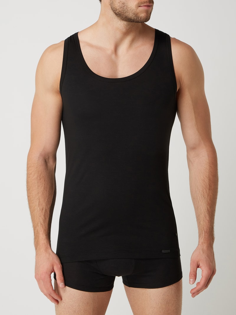 Tanktop mit Stretch-Anteil in schwarz