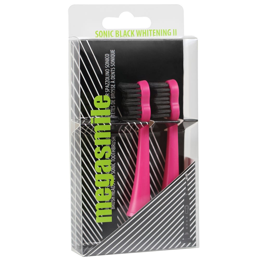 Megasmile Sonic Black Ersatzbürstenköpfe Shocking Pink