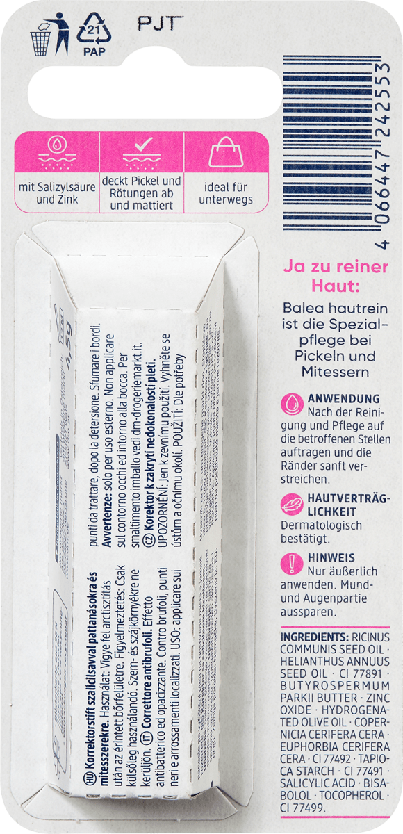 Abdeckstift Hautrein Pickel 20 Mittlerer Hautton, 4,5 g