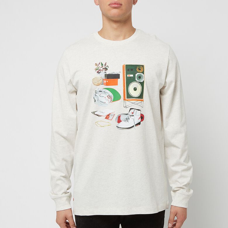 JORDAN Flight Artist Long Sleeve Crew oatmeal heather/white