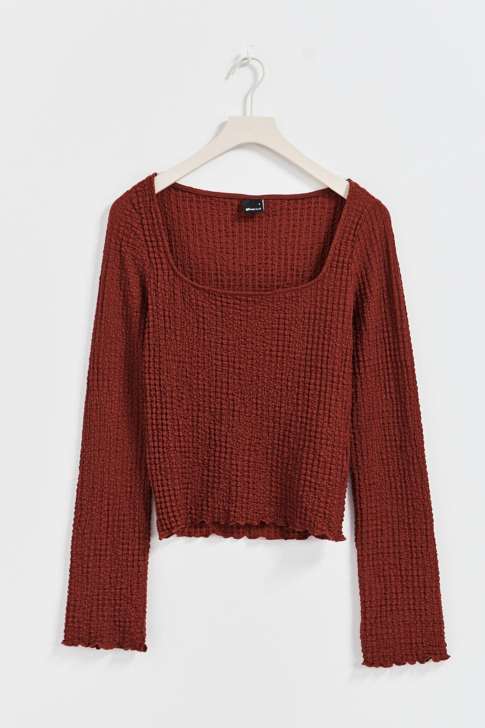 Textured square neck top