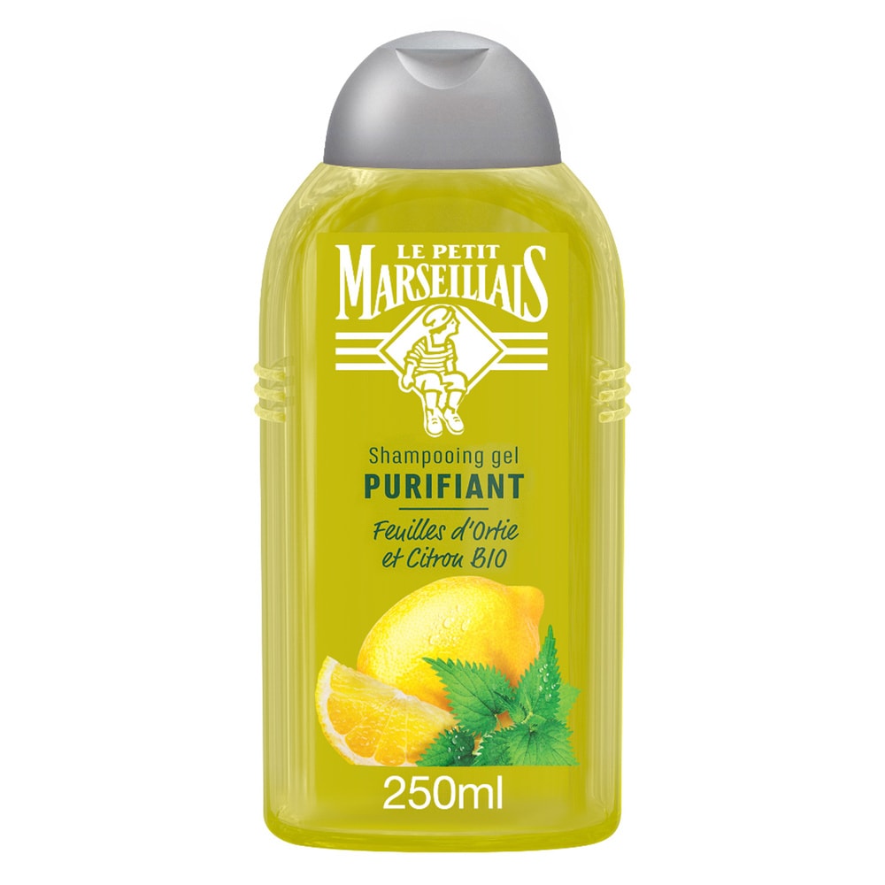 le petit marseillais Shampooing Purifiant, Cheveux Regraissant , Feuilles d'Ortie BIO & Citron BIO Shampoing