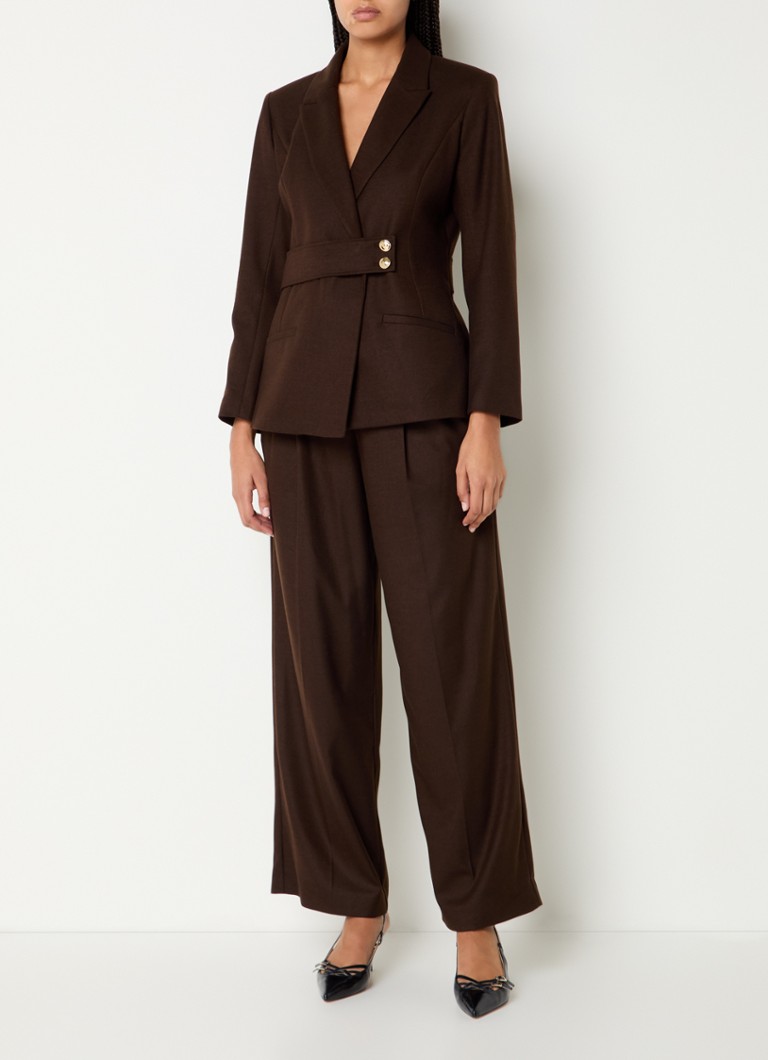 ba&sh Bule blazer with shoulder pads and welt pockets