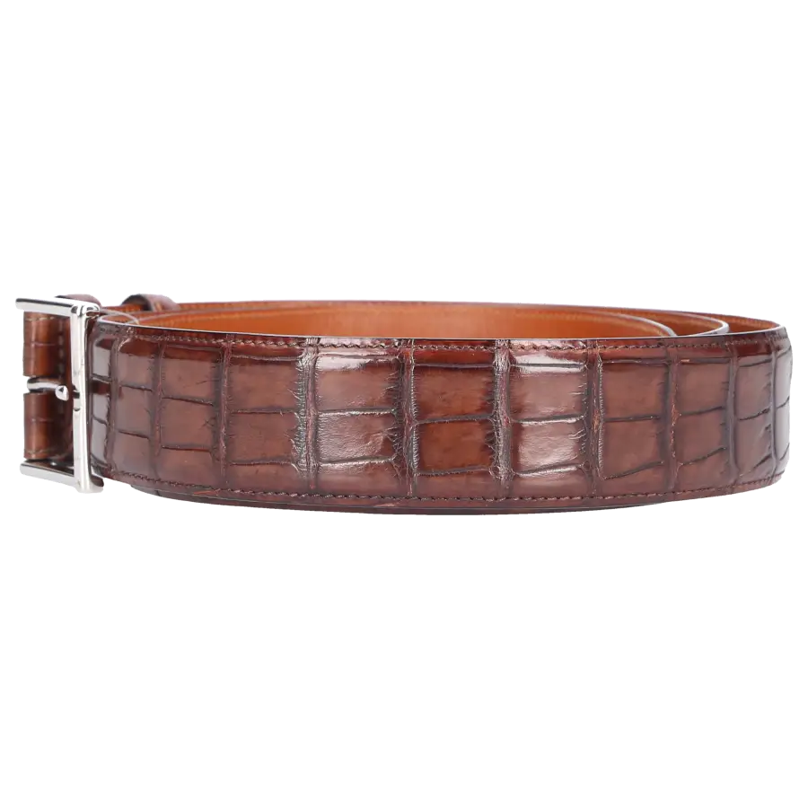 Santoni - Gürtel Alligatorleder - braun