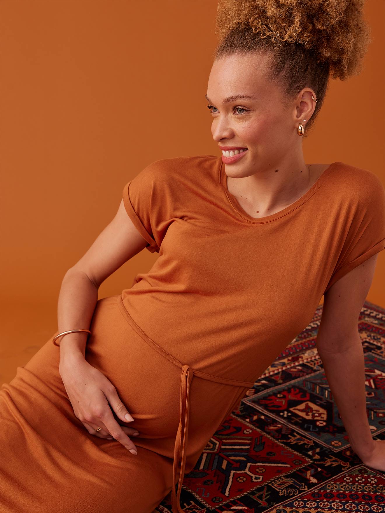 Envie de Fraise Maxikleid für die Schwangerschaft ENVIE DE FRAISE - karamell