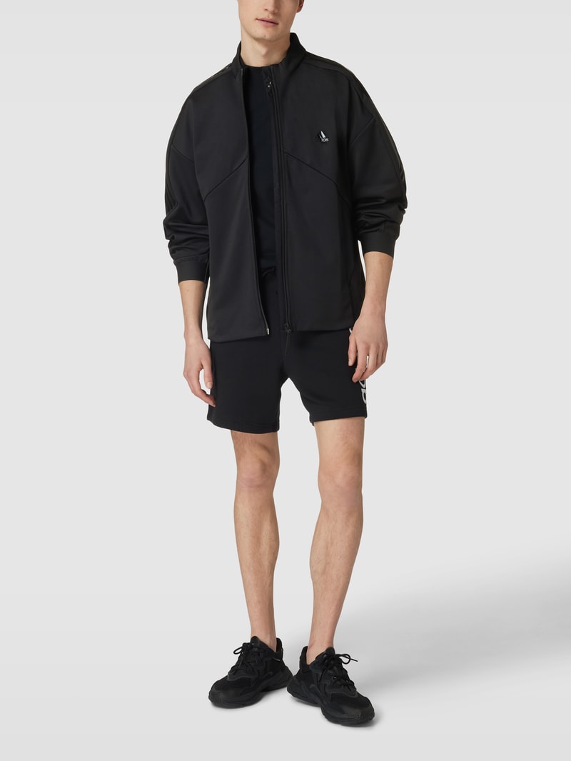Sweatjacke mit Logo-Print Modell 'TIRO' in schwarz