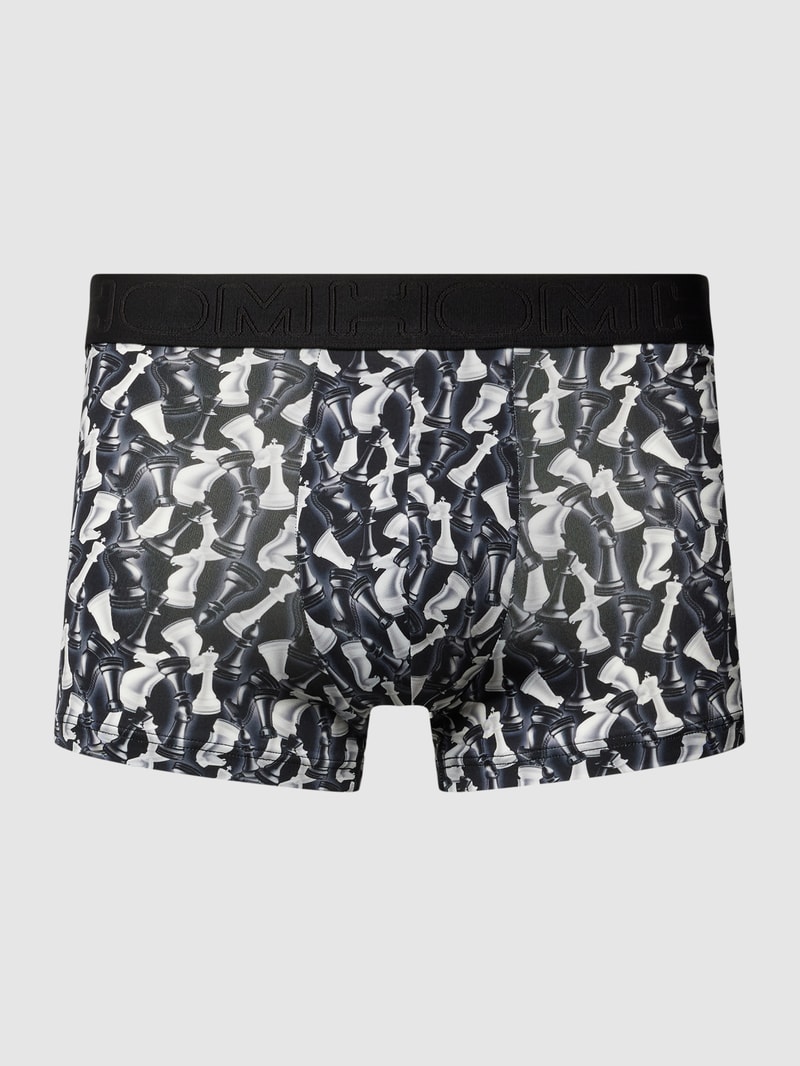 Trunks mit Allover-Motiv-Print Modell 'CHESS' in schwarz