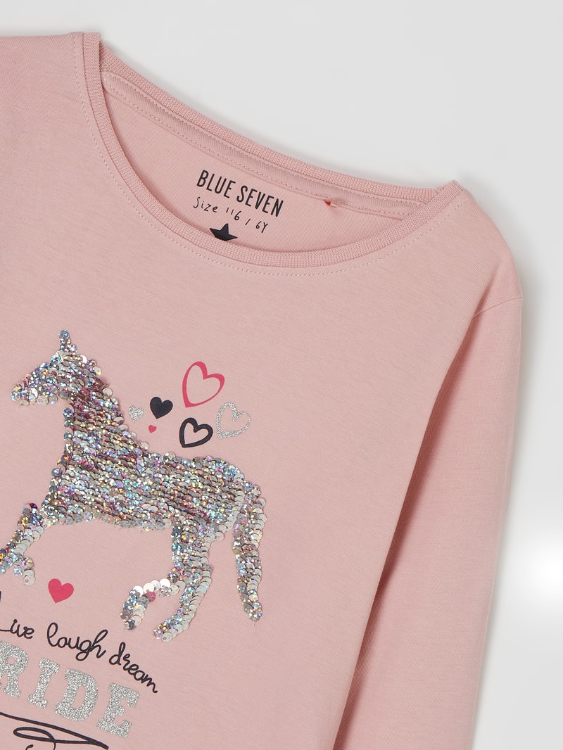 Longsleeve mit Wendepailletten in altrosa