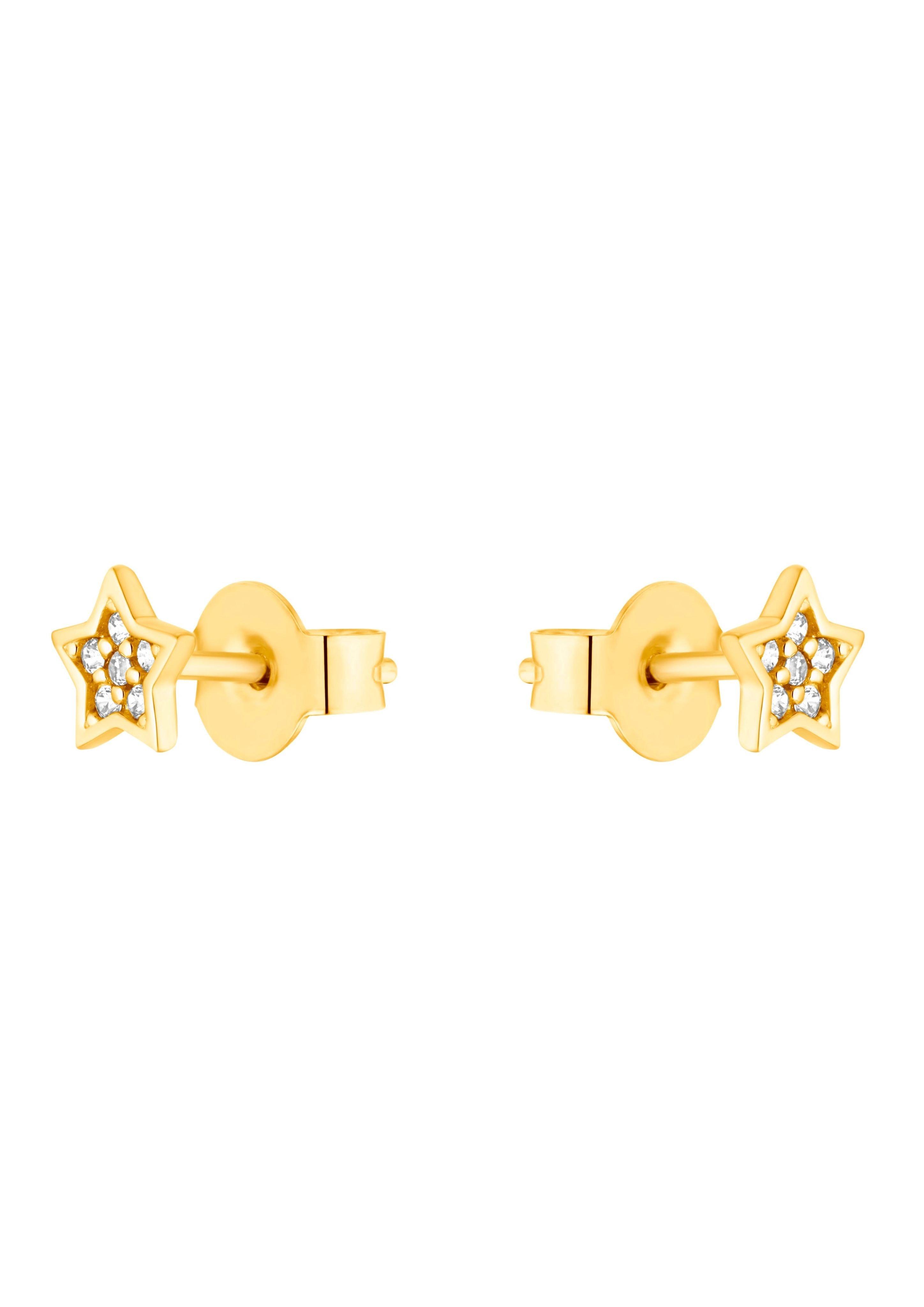 Stern-Ohrstecker mit Zirkoniasteinen  1243026-48E0