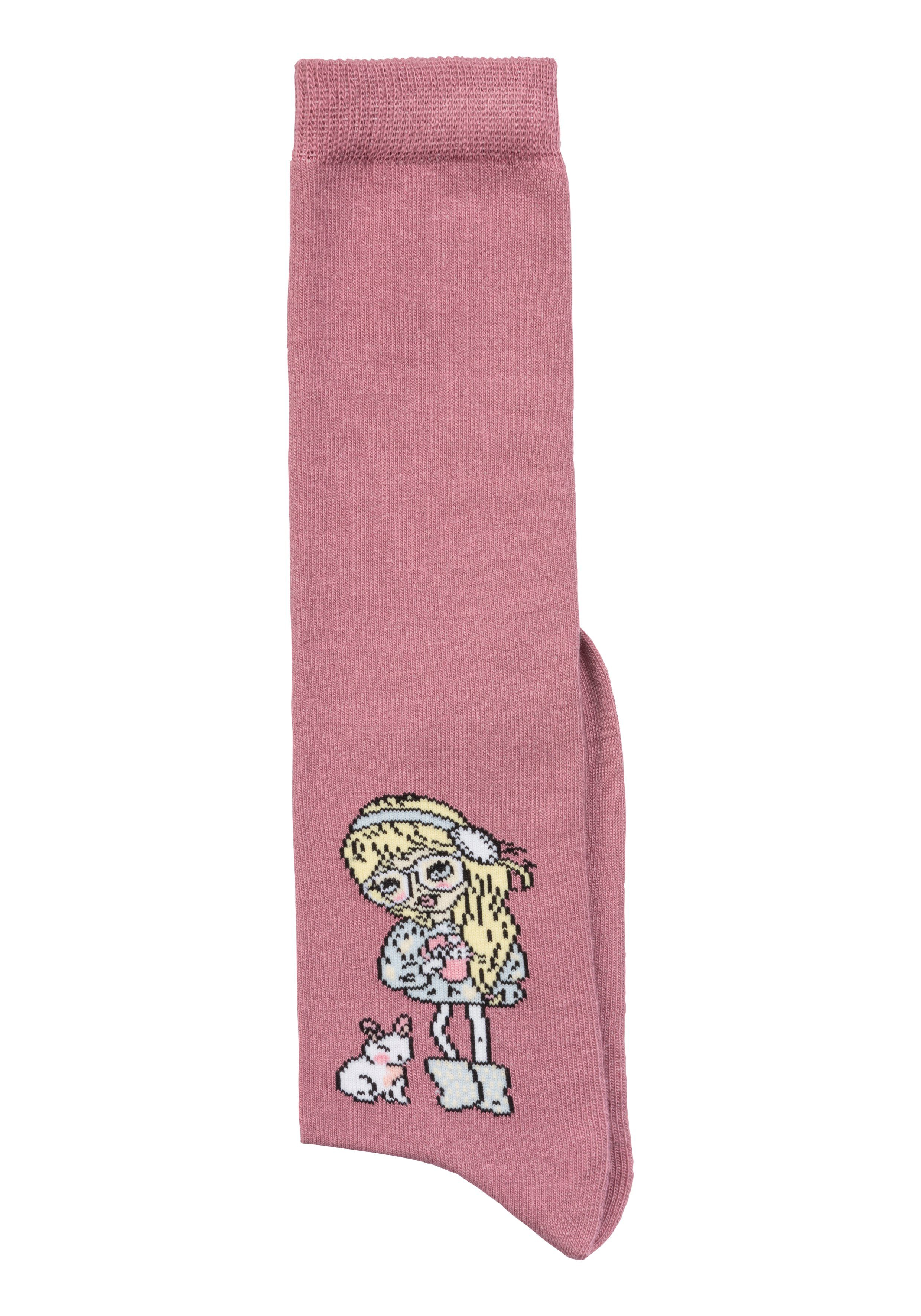 H.I.S Kniestrümpfe (5-Paar) mit eingestricktem Motiv