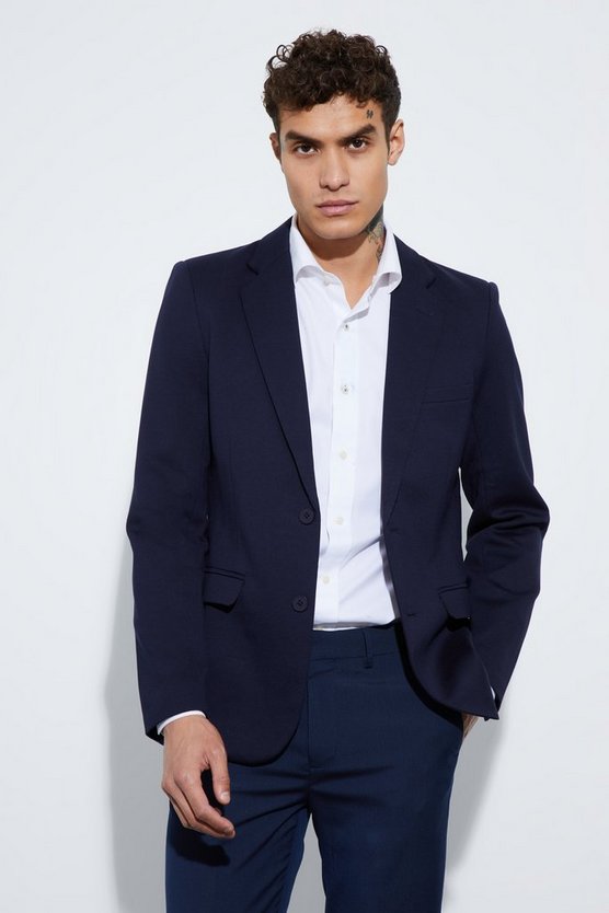 Einreihiger Skinny Jersey-Blazer