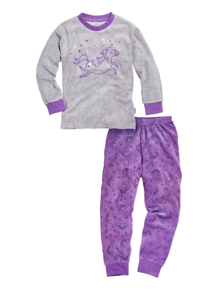 Playshoes Schlafanzug Frottee Einhorn in Violett günstig kaufen