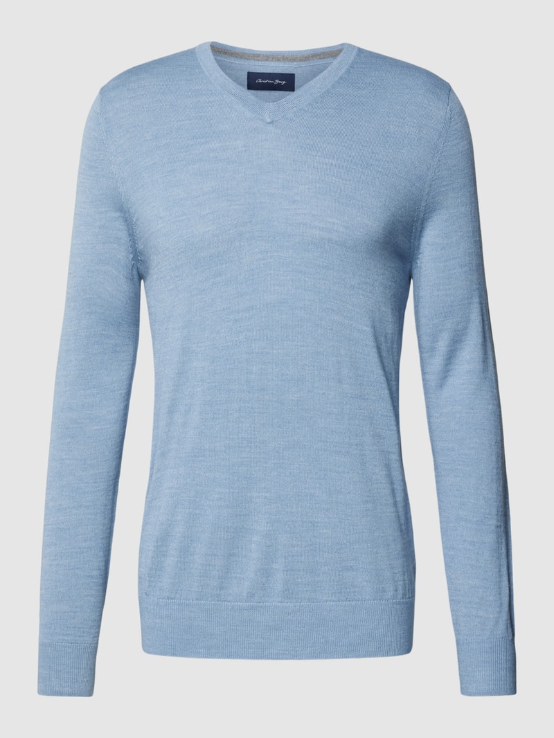 Strickpullover in hellblau meliert