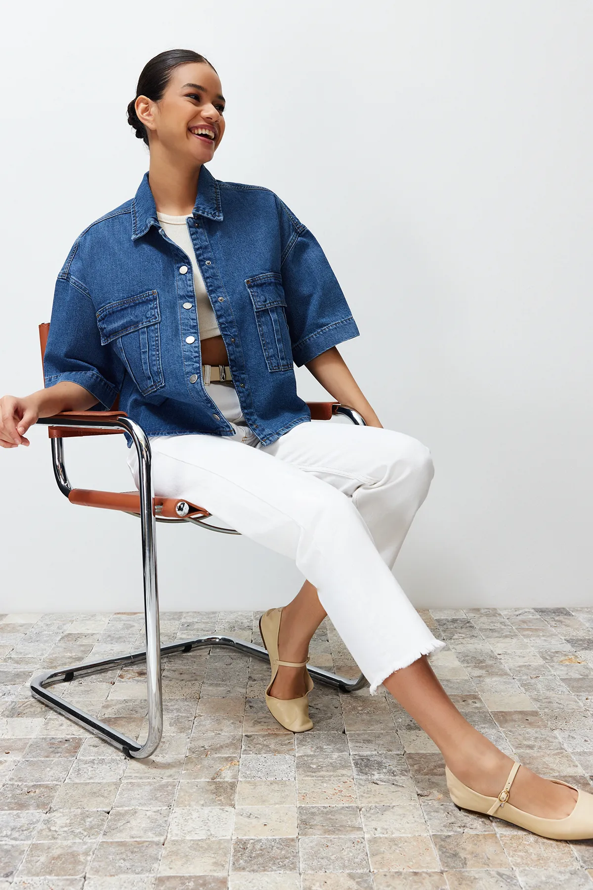 Trendyol Collection  Hemd - Blau - Figurbetont