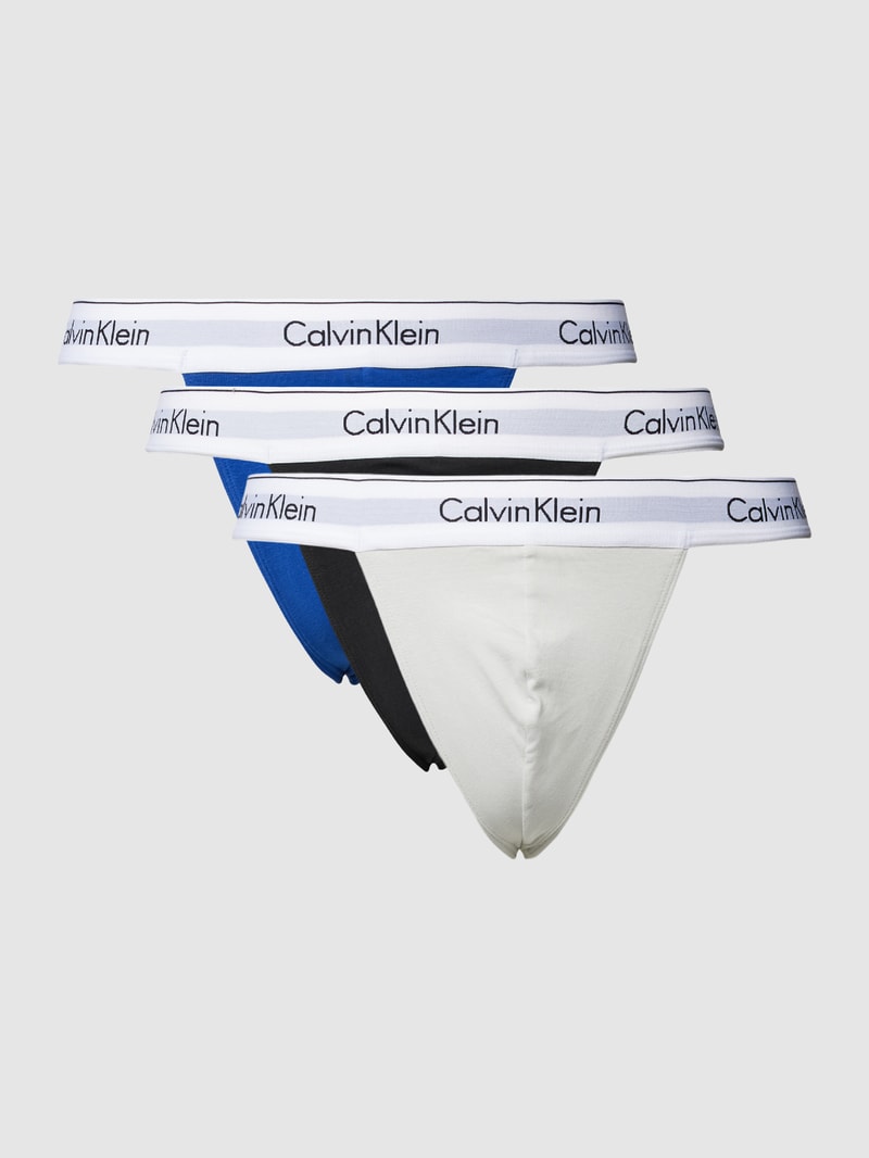 String mit elastischem Bund im 3er-Pack in royalblau