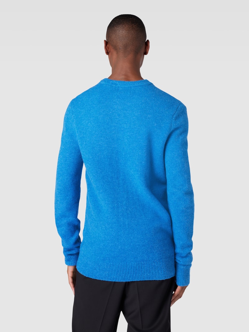 Strickpullover in melierter Optik in royalblau