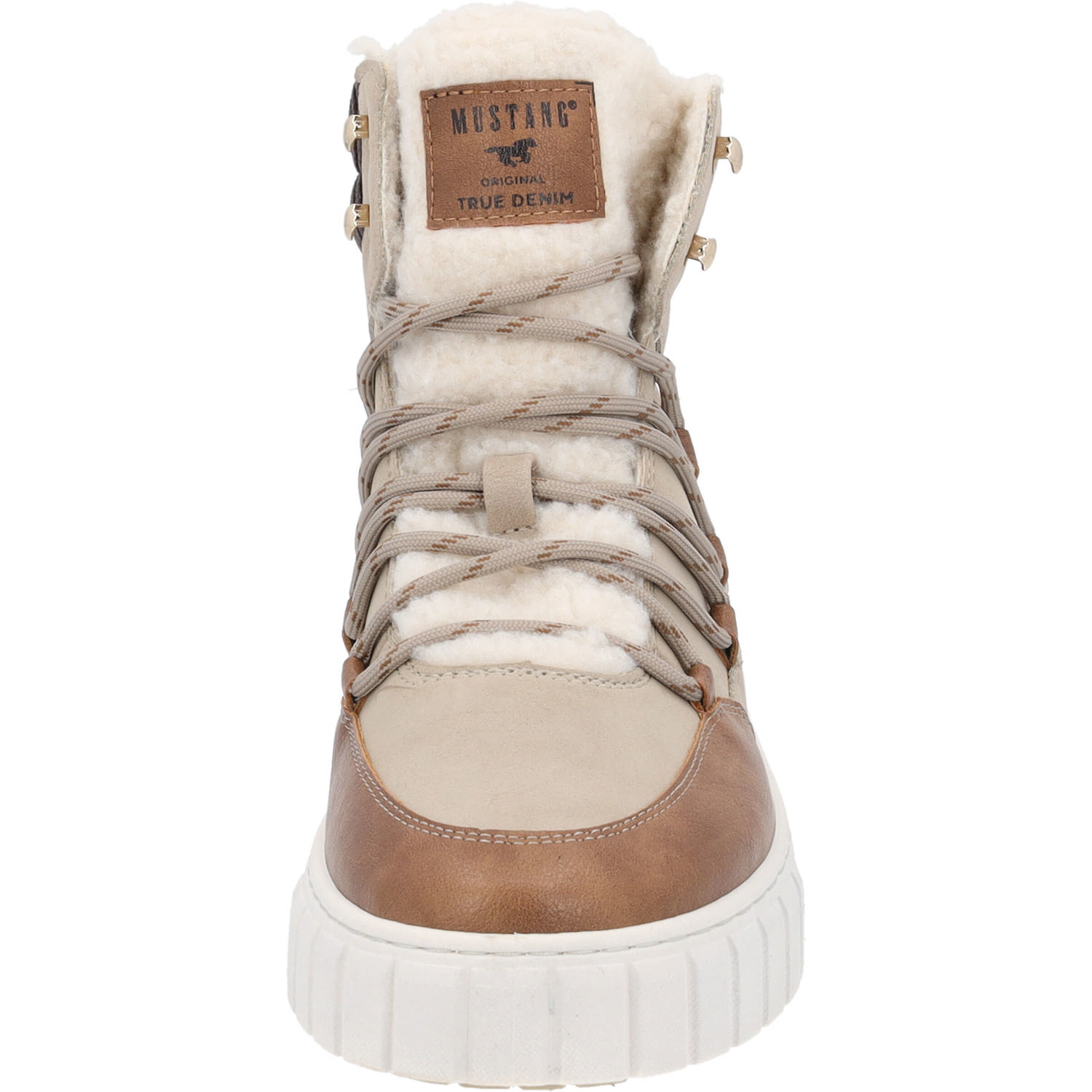 Mustang 1446601, Schnürstiefel, Damen, taupe