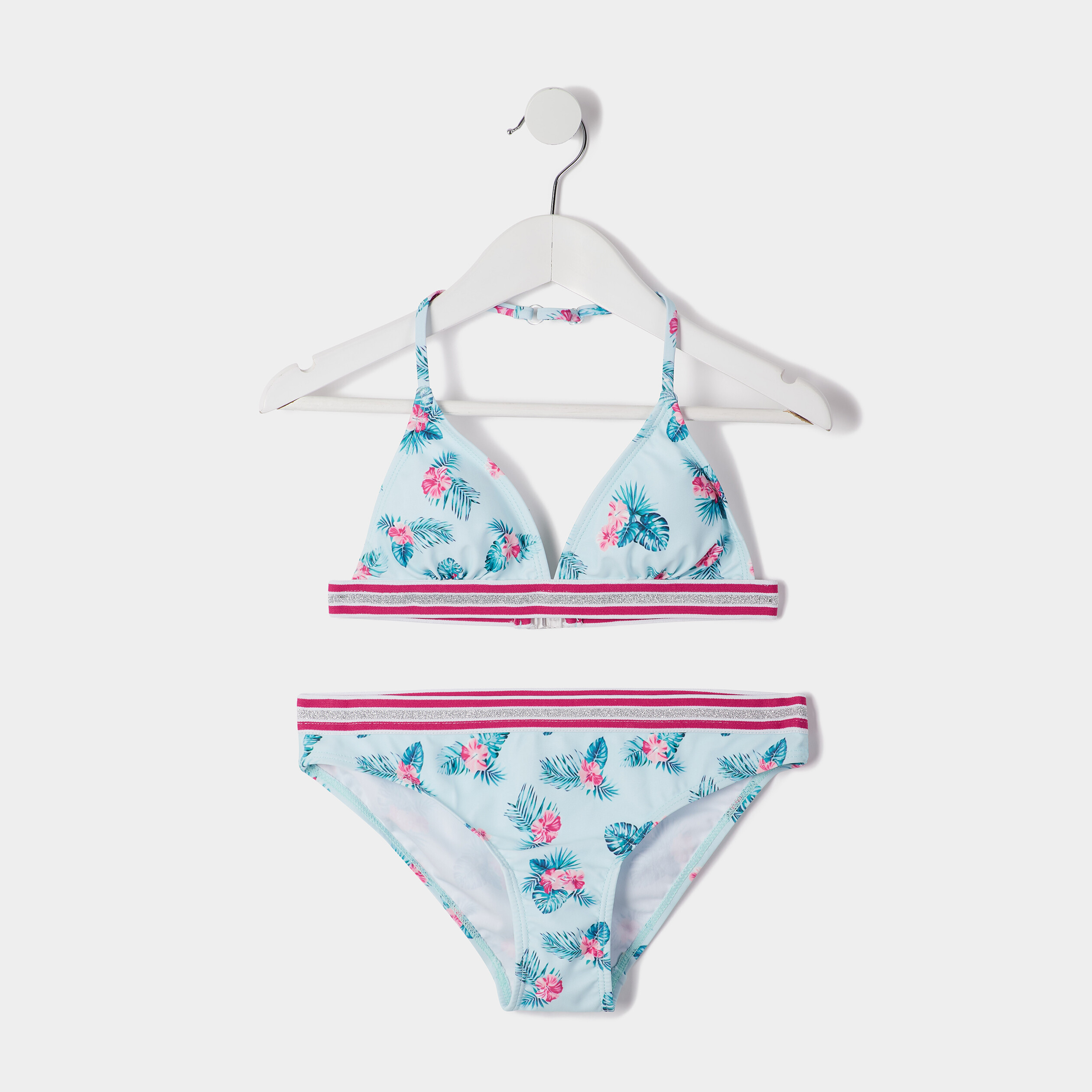 Maillot de bain 2 pièces vert turquoise fille | La Halle