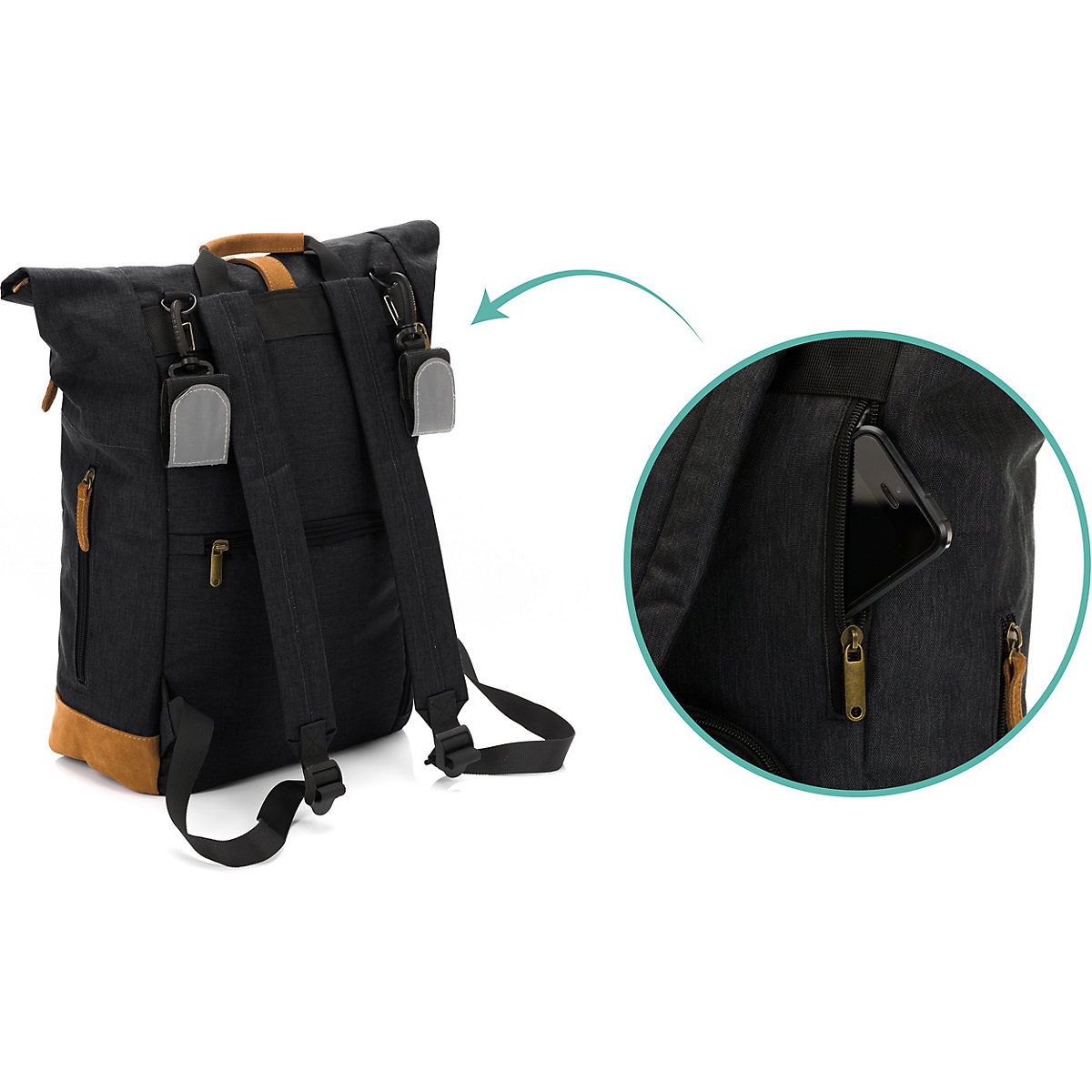 Wickelrucksack Berlin, schwarz