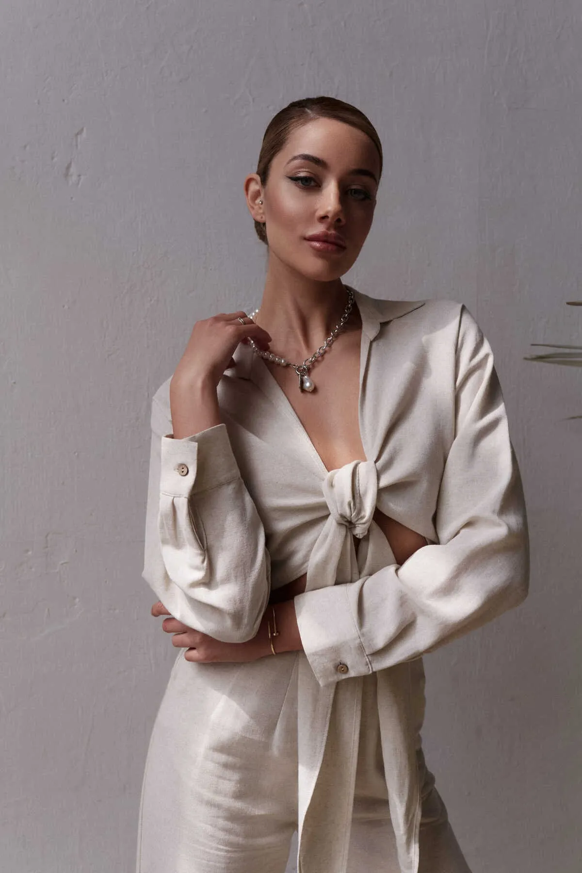 BOHEMAİ  Marsilia Beige Leinen-Set