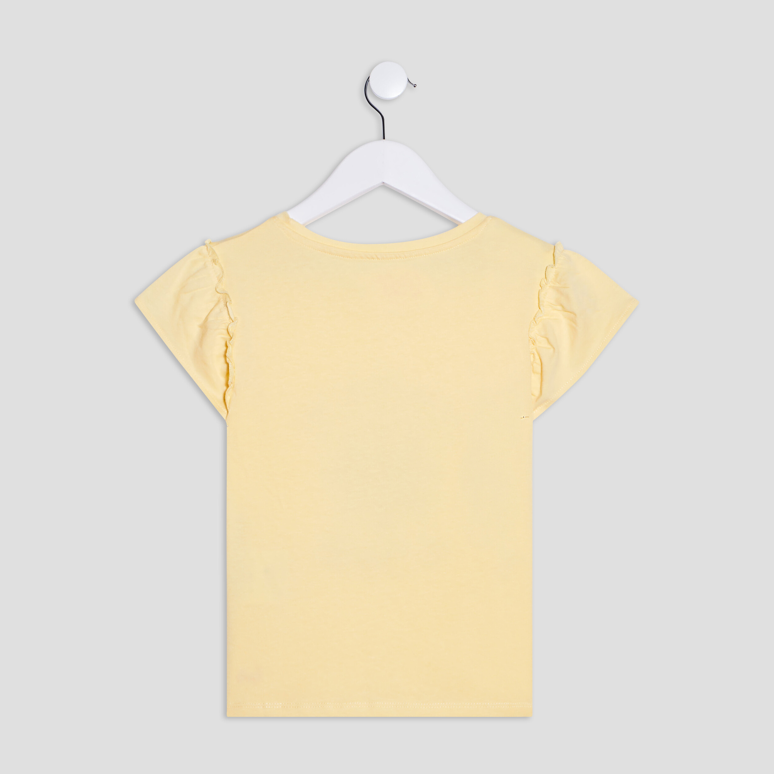T-shirt manches courtes jaune pastel fille | La Halle