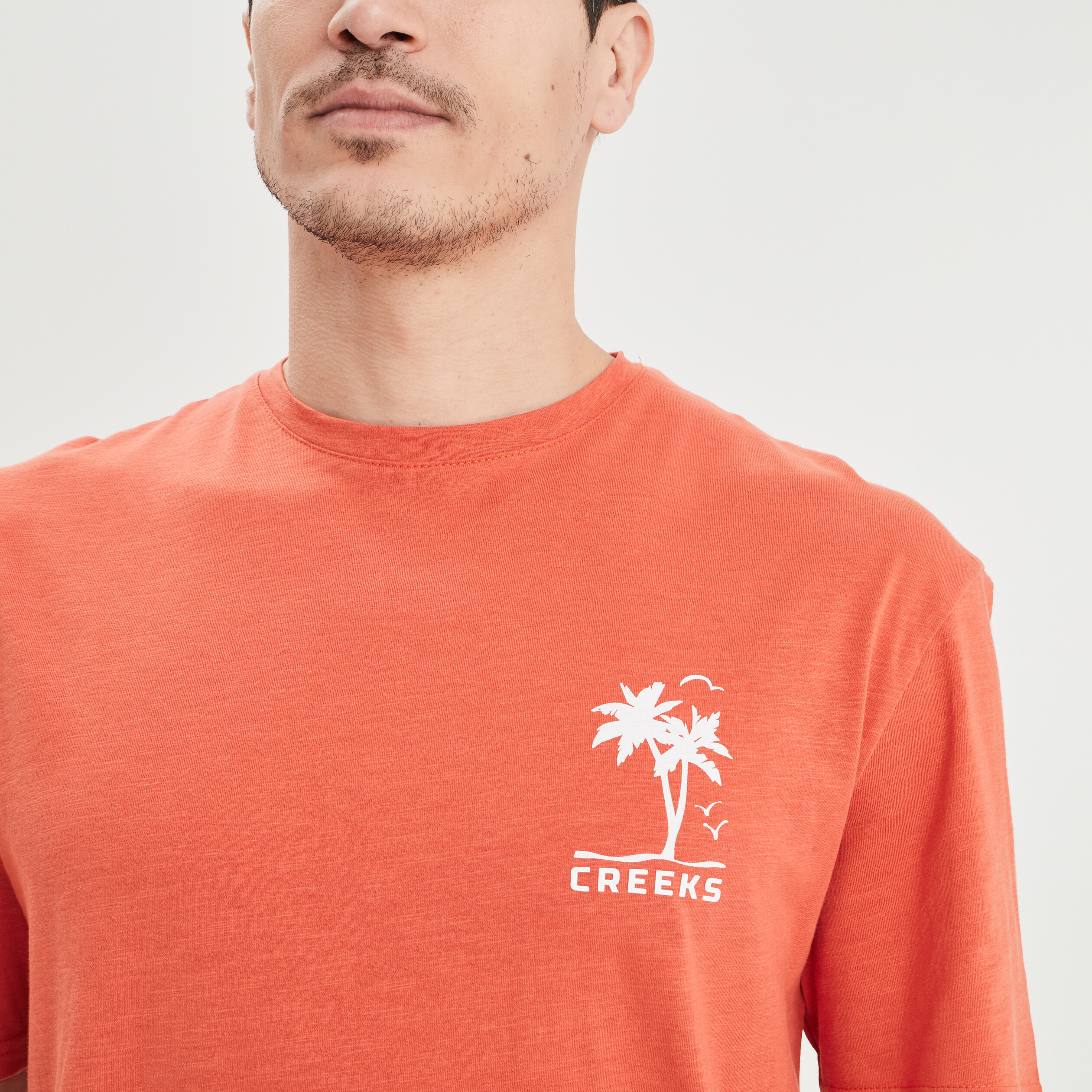 T-shirt oversize manches courtes Creeks orange foncé homme | La Halle