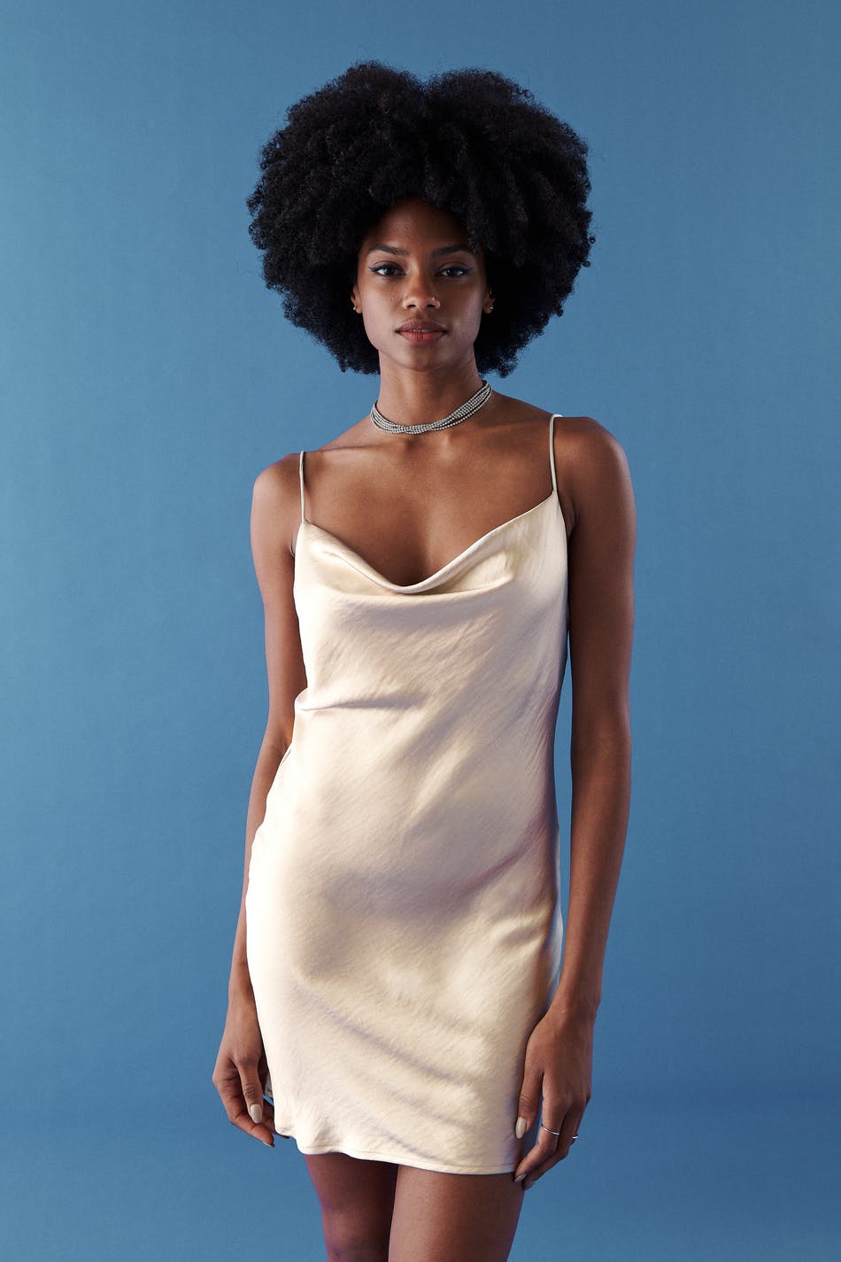 Satina mini cowl neck dress