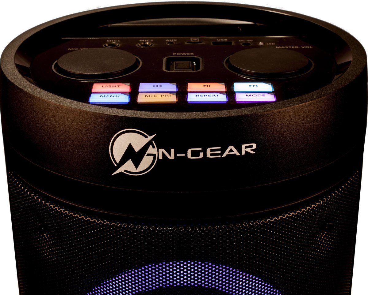 N-GEAR LPG26R Let's Go Party Karaoke LED Disco, Power Bank, Leistung 600W Bluetooth-Lautsprecher