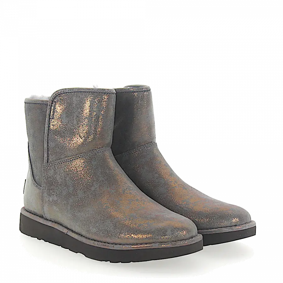 UGG - Stiefeletten Lammfell Veloursleder Finished Logo bronze grün - grau
