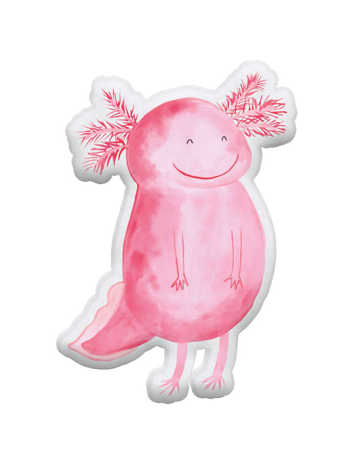 Mr. & Mrs. Panda Kissen Kuscheltier Axolotl Glücklich ohne Spruch in Weiß günstig kaufen