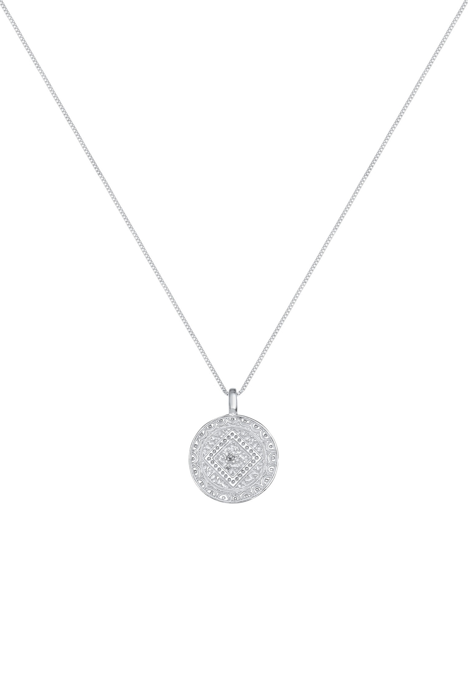 Elli Women's 925 Sterling Silver Coin Plaque Pendant